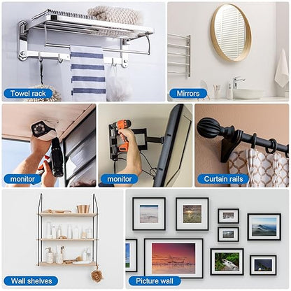 Aovchei Drywall Anchors Kit 38PCS, 19 Plastic Anchors and 19 Philips Flat Head Screws, 3 Size #10 * 60, #10 * 80, #10 * 100, Wall Hanging Kit for Hanging Picture Frame, Shelf Brackets, Curtain Rod