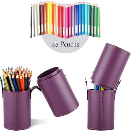 Narwey Makeup Brush Holder Travel Brushes Case Bag Cup Storage Dustproof for Women (Purple)