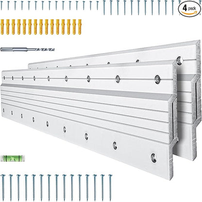 17 inch Z Clips French Cleat Hanger, 2 Pairs Heavy Duty Aluminum Picture Hanger, Interlocking Wall Mounting Hardware Kit for Mirrors, Picture, Poster, Floating Shelves, Whiteboard, Art, Frames
