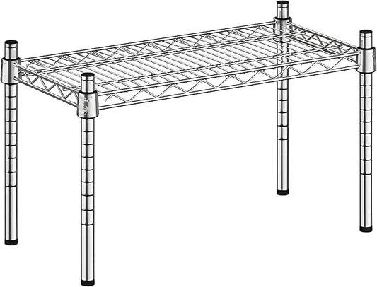 12" x 24" x 14" Chrome Wire Storage Shelf, Dunnage Rack, Commercial 1 Tier Small Shelf