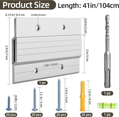 French Cleat Picture Hanger 41 Inch, Heavy Duty Z Clips Hangers, Metal Z Brackets for Mounting Picture, Mirror, Headboard, Whiteboard, Cabinet, Panel, Shelf, Cleat Picture Hanging Kit with Hardware