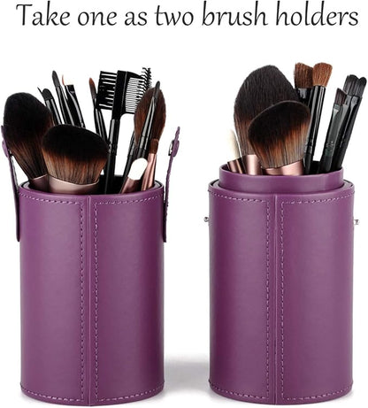 Narwey Makeup Brush Holder Travel Brushes Case Bag Cup Storage Dustproof for Women (Purple)