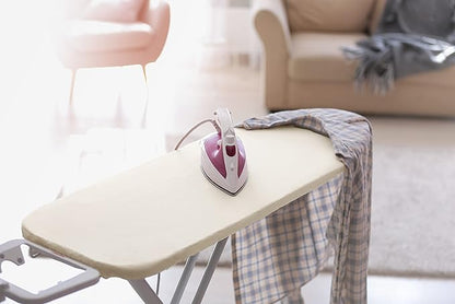 Encasa XO Ironing Board Cover and Pad 42"x14" - 4mm Felt Medium Iron Board Cover with Padding - Heat Resistant, Stain-Safe Dye, Non Slip Elastic Bungee Cord Tightening Iron Table Cover Natural