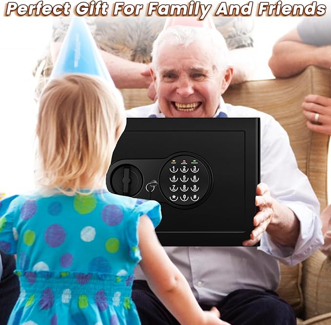 1.2 Cu Ft Home Safe, Small Safe Box with Fireproof Waterproof Bags, Programmable Keypad and Removable Shelf, Security Digital Home Safe for Home Money Firearm Medicines Valuables