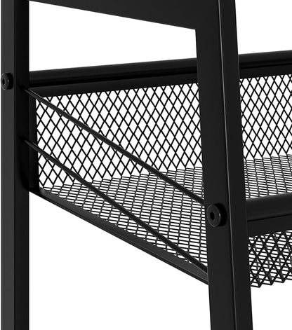 Masupu 3 Tier Bathroom Shelf, Bathroom Organizer and Storage for Small Space, Free-Standing Metal Rack Shelves Waterproof for Kitchen, Bathroom, Laundry, Toilet, Black