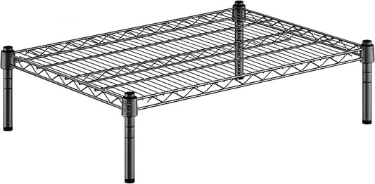 21" x 30" x 8" Black Epoxy Wire Storage Shelf, Dunnage Rack, Commercial 1 Tier Small Shelf