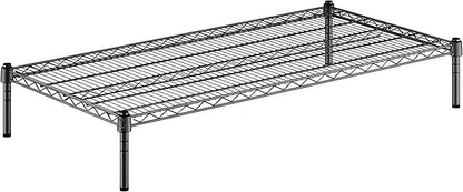 24" x 48" x 8" Black Epoxy Wire Storage Shelf, Dunnage Rack, Commercial 1 Tier Small Shelf