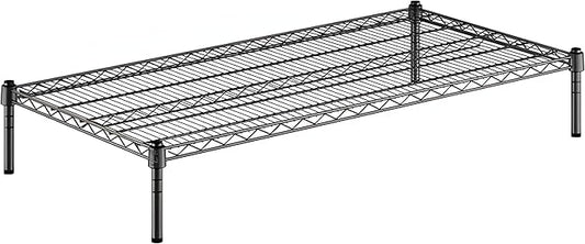 24" x 48" x 8" Black Epoxy Wire Storage Shelf, Dunnage Rack, Commercial 1 Tier Small Shelf