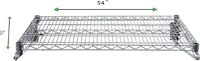 Heavy Duty Chrome Wire Wall Shelf – NSF Certified Commercial Storage Rack with Mounting Brackets – Steel Wire Shelf for Kitchen, Restaurant, Garage, or Pantry (21" x 54")