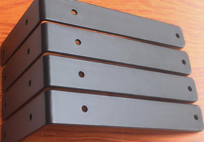 6 Pack - L 9" x H 6" x W1.5, 5mm Thick Black L Shelf Bracket, Iron Shelf Brackets, Metal Shelf Brackets, Floating Shelf, Shelf Supports with Screws