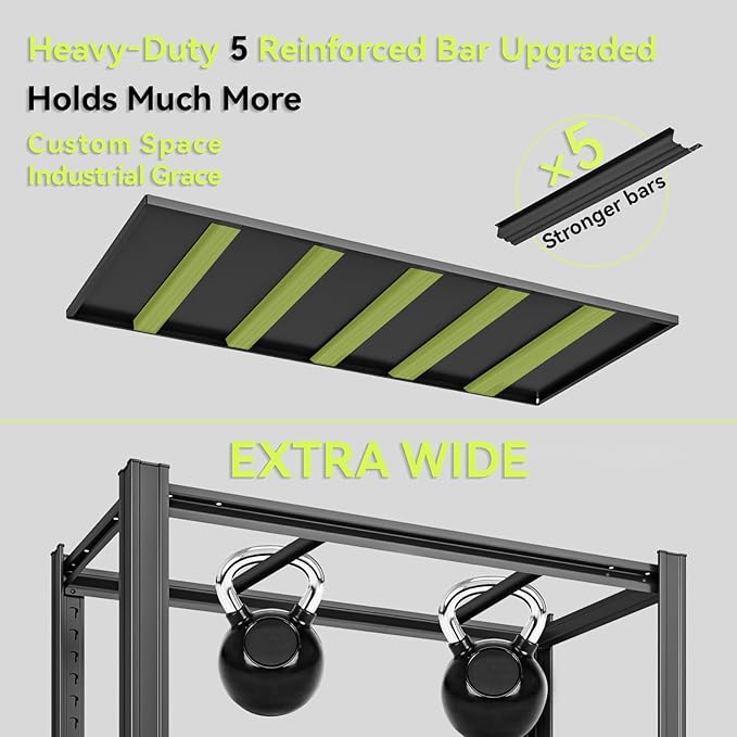 Extra Large/Big 55.12"W: Father&I Industrial Metal/Steel 5-Heavy-Dudy-Shelf-Rack Utility Tall Garage/Warehouse/Bin/Shed Storage Shelving Shelves Unit/System Adjustable , 84"*55.12*24", Black
