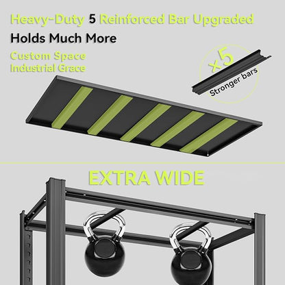 Extra Large/Big 55.12"W: Father&I Industrial Metal/Steel 5-Heavy-Dudy-Shelf-Rack Utility Tall Garage/Warehouse/Bin/Shed Storage Shelving Shelves Unit/System Adjustable , 84"*55.12*24", Black