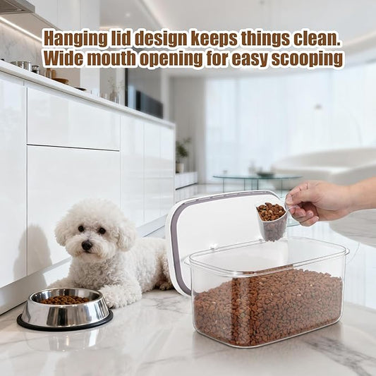 TBMax Dog Cat Food Storage Container 6-8 Lbs with Easy-Carrying Handles, Stackable Pet Food Dog Treat Container with Pop Up Lids, Airtight Food Storage Bin for Kitchen Organization