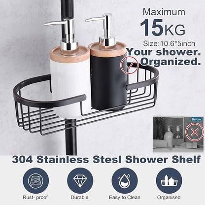 SonTiy 12 Inch Rainfall Shower System with Handheld Spray, High Pressure Rain Shower Head with Jet Spray, Luxury Bathroom Shower Fixtures with Adjustable Slide Bar & Shower Caddy, Oil Rubbed Bronze