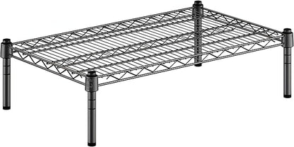 18" x 30" x 8" Black Epoxy Wire Storage Shelf, Dunnage Rack, Commercial 1 Tier Small Shelf