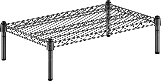 18" x 30" x 8" Black Epoxy Wire Storage Shelf, Dunnage Rack, Commercial 1 Tier Small Shelf