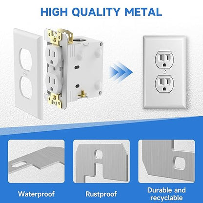 30 Pcs Wall Plate Spacer,Spacers for Electrical Outlets, Metal Flush Fit Device Leveling Plates for Electrical Outlet Repair, Fix Loose Outlets and Electrical Boxes