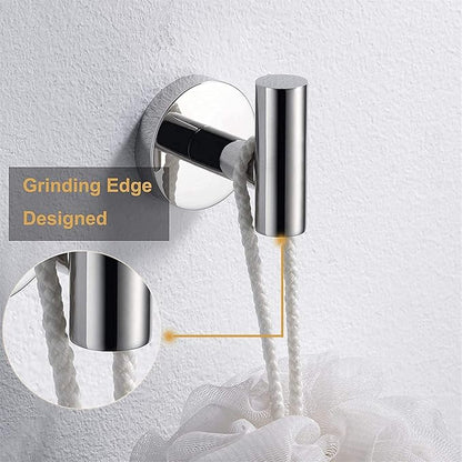 Nolimas Towel Coat Hook Polished Chrome, SUS304 Stainless Steel Bathroom Clothes Cabinet Closet Sponges Robe Hook Wall Mounted Round Kitchen Heavy Duty Door Hanger 4 Packs