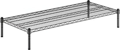 21" x 48" x 8" Black Epoxy Wire Storage Shelf, Dunnage Rack, Commercial 1 Tier Small Shelf