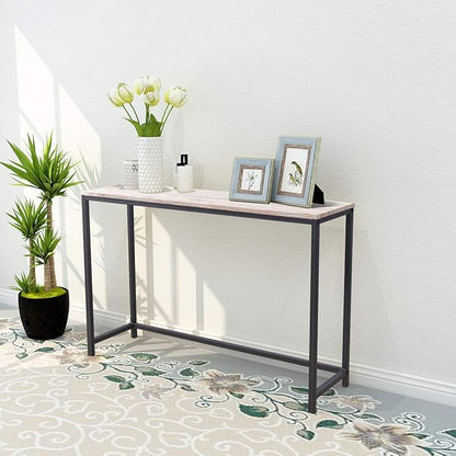 HOMERECOMMEND Console Table for Entryway Narrow Sofa Tables Rustic Narrow Entrance Table Front Door Console Table Accent Table for Living Room Entryway Corridor Hallway Natural Wood Color