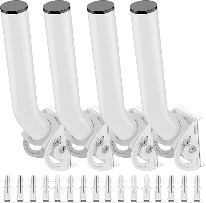 Wireless Bridge Mount, 4-Pack 11 in Dual Screw Locking J Pole Mounting Bracket for Wall or Pole, 160° Angle Adjustable, 1.38 in OD, for CPE, Access Point, TV Antenna or Weather Station