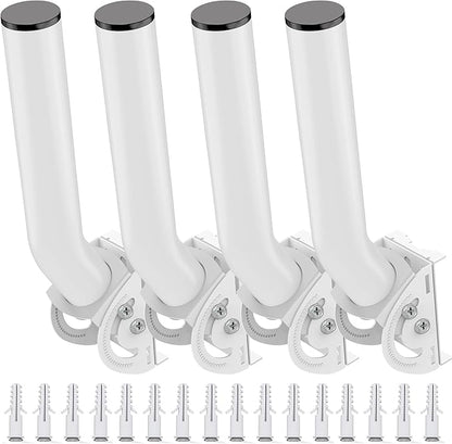 Wireless Bridge Mount, 4-Pack 11 in Dual Screw Locking J Pole Mounting Bracket for Wall or Pole, 160° Angle Adjustable, 1.38 in OD, for CPE, Access Point, TV Antenna or Weather Station