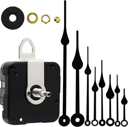 TIKROUND Quartz DIY Wall Clock Movement Mechanisms Battery Powered DIY Repair Parts Replacement with 4 Sets Hands,3/10 Inch Maximum Dial Thickness,29/32 Inch Total Shaft Length.