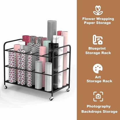 Yoga Mat Holder Organizer Yoga Mat Storage Rack Basket for Home Gym Exercise Workout Equipment Storage Shelf Cart