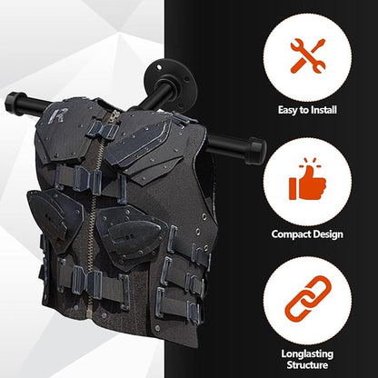 Weight Vest Hanger Wall Mount Heavy Duty Tactical Gear Police Vest Holder Motorcycle Helmet Rack Stand for Gym Home Garage Train Armor Breastplate Backpack Organizers