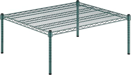 30" x 36" x 14" Green Epoxy Wire Storage Shelf, Dunnage Rack, Commercial 1 Tier Small Shelf