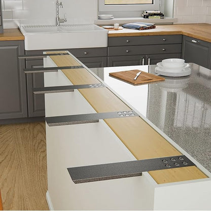 Countertop Support Bracket 3 Pack 20" Lx 2.5" W Hidden White Knee Wall Support Countertop Bracket 3/8" Thick Heavy Duty for Quartz/Granite/Wood/Concret Countertops Screws Included