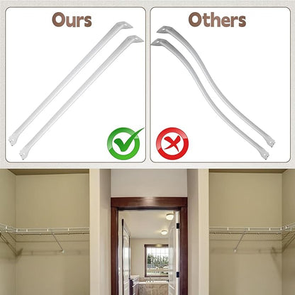 Uenhoy 2 Pack White 12 Inch Support Brackets for Wire Shelving, Wire Shelf Brackets Closet Shelf Bracket for Wardrobe Closet Support, with Anchors and Screws