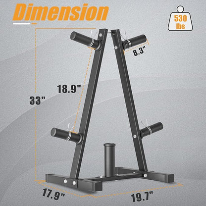 Weight Plate Rack, Bongkim Weight Tree and Weight Rack for Plates, Weight Holder for 2 inch Olympic Weight Plate, Weight Plate Storage for Home Gym