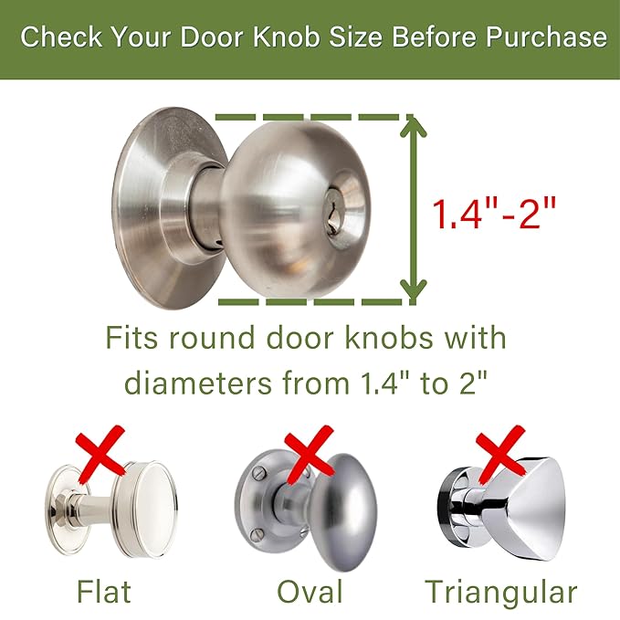 Child Proof Door Knob Covers, 4-Pack, White - Baby Safety Door Knob Covers for Toddlers, Snap-in Design for Easy Install, Durable & Non Toxic, Fits Standard Round Knobs