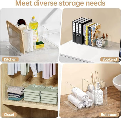 Purse Organizer for Closet, Stackable Handbag Storage Shelf, Adjustable Clear Shelf Dividers, Keep Clutch, Bag, Pocketbook Upright, for Bedroom