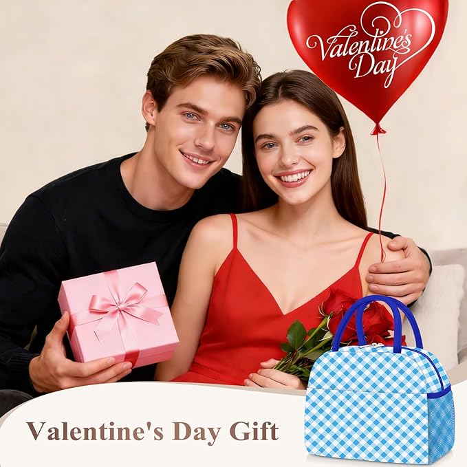 Lunch Box for Women Adult Men, Cute Insulated Lunch Bag Women Reusable Large Lunch Boxes Tote Bag Leakproof Simple Thermal Cooler Bag for Work Office Picnic