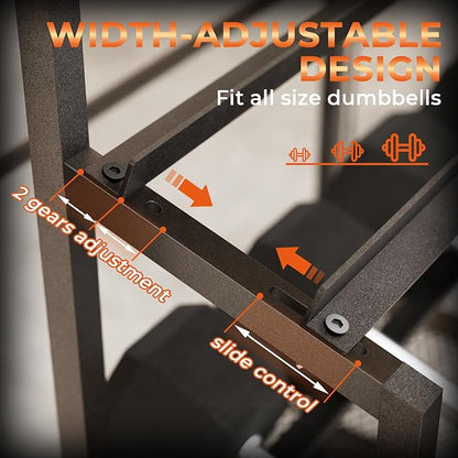 Dumbbell Rack Weight Stand - Adjustable Weight Rack for Dumbbells, Home Gym Storage Rack for Yoga Mat Foam Roller Kettlebells, Workout Equipment Storage Organizer With Wheels