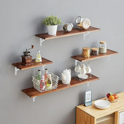 Heavy Duty Shelf Brackets 12 x 8 inches, Metal Shelves Supports, Load Capacity: 600 lb, 90 Degree Wall Mounted Angle L Floating Shelf Bracket with Screws,White 6 Pack HOME MASTER HARDWARE