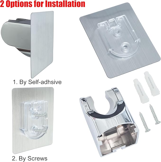 Strong Adhesive and Waterproof Shower Head Holder, Adjustable Handheld Shower Holder Wall Mount Shower Bracket by Lofekea
