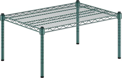21" x 30" x 14" Green Epoxy Wire Storage Shelf, Dunnage Rack, Commercial 1 Tier Small Shelf