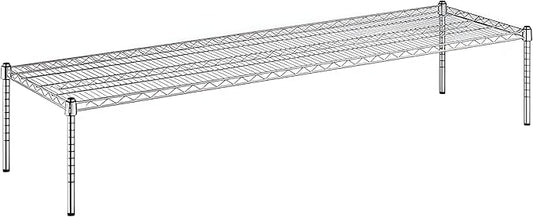 21" x 72" x 14" Chrome Wire Storage Shelf, Dunnage Rack, Commercial 1 Tier Small Shelf