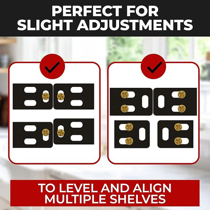 Set of 4 Floating Shelf Brackets Heavy Duty (1/4 inch Thick Baseplate) Painted Black Mild Steel/Bracket for Hidden Wall Shelves Support Hardware Mount Kitchen/Nursery Decor (4 inch Rods)