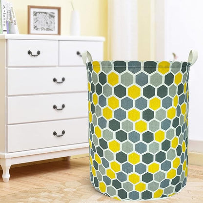 Merdes 19.7’’ Waterproof Foldable Laundry Hamper, Dirty Clothes Laundry Basket, Linen Bin Storage Organizer for Toy Collection (Honeycomb)