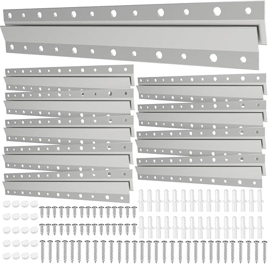 12"-10 Pairs French Cleat Hanger,Z-Hanger Picture Hanging Kit,Wall Mounting Brackets Cleat Picture Hanger Kit Z Bar Clips for Hanger Supports 60 lbs,Z Bar Hanger for Pictures,Mirrors,and Art