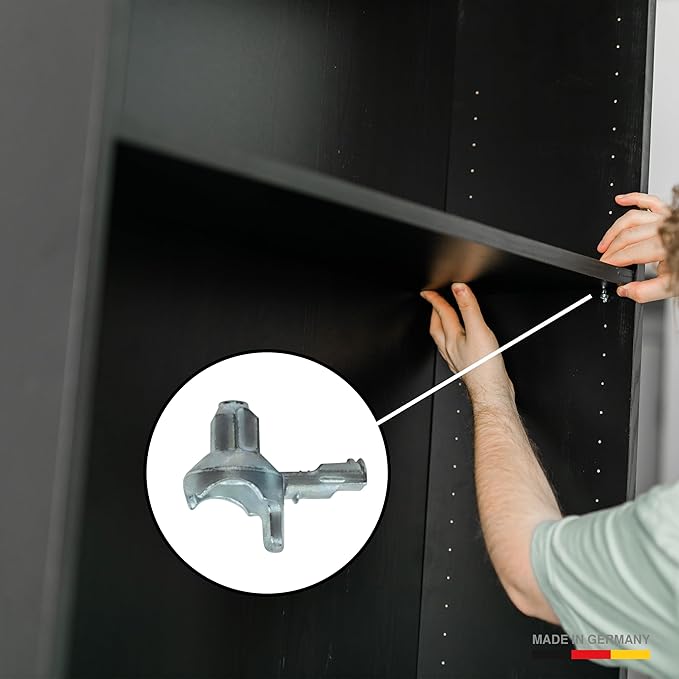 Shelf Support Pegs - Made in Germany - Compatible with IKEA Billy - Cabinet Shelf pins (20 Pieces)