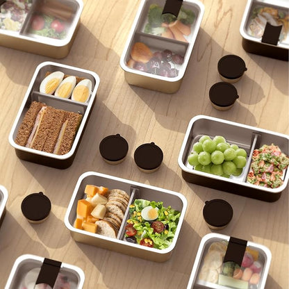 Stainless Steel Bento Lunch Box for Adult, 42oz Leak-Proof Lunch Box Containers, Microwave-Safe, with Adjustable Divider, Convenient Metal Lunchbox for Work, Travel