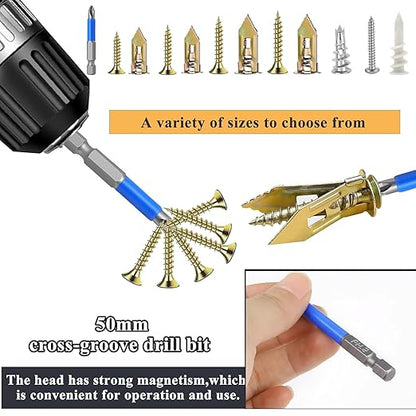 480 PCS Self Drilling Drywall Anchors Kit with Screws - 4 Sheetrock Anchors & 5 Screw Sizes (2025 Upgraded), No Drill Needed, Zinc Plated Steel and Plastic, Heavy Duty Wall Anchors
