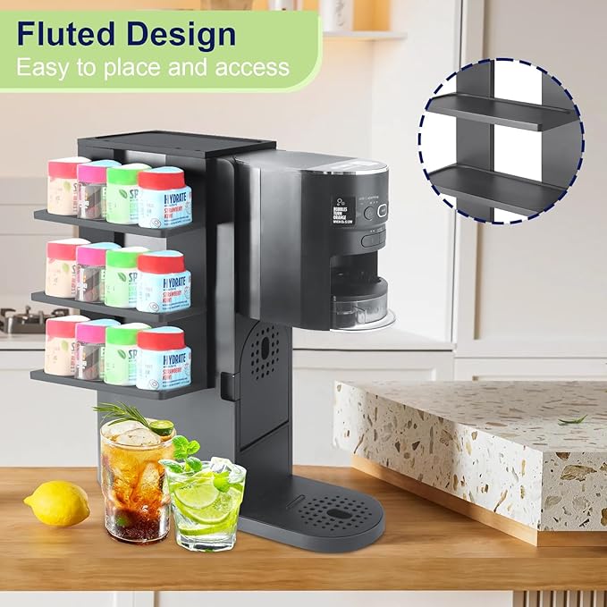Flavor Pod Holder for Ninja Thirsti WC1001 Soda Maker, 12-Pod Capacity Wooden Organizer Rack, Countertop Storage Station & Custom Accessory for Thirsti Drink System (Holder Only)