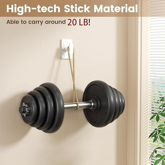 pickpiff Adhesive Towel Hooks for Bathroom: 20LB Extra Strong Wall Hanger for Shower Kitchen RV Dorm Apartment, White 8 Pack