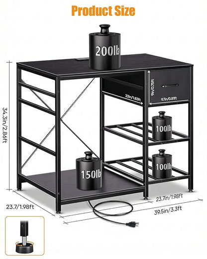 3D Printer Stand with Filaments Storage - 3D Printer Table Filament Storage Rack Heavy Duty 3D Print Desk with Drawer for Workshop Studio Office